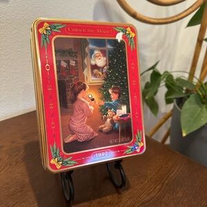 Vintage Christmas Tin with Santa Design Unlocked the Magic Oreo 1992